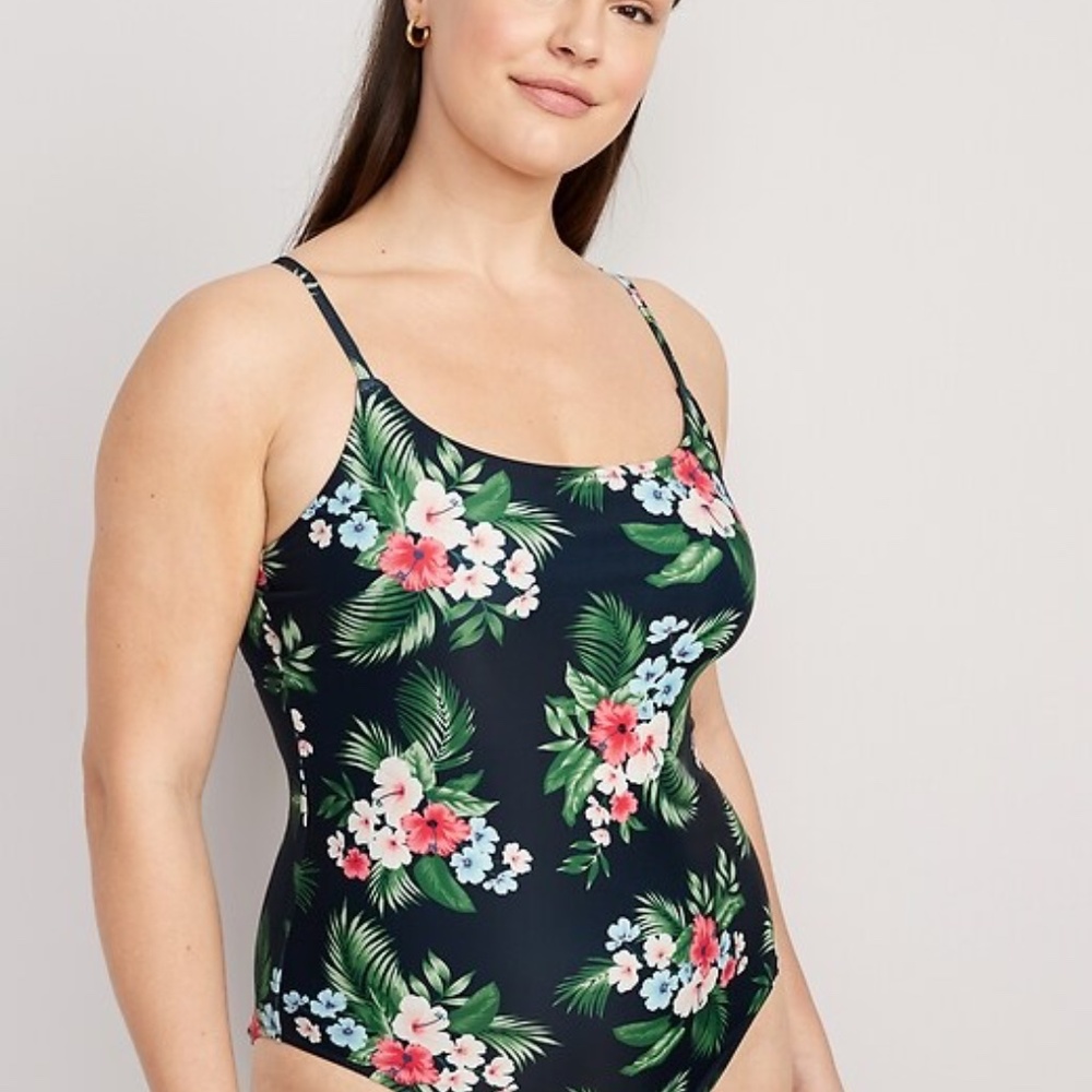 OLD NAVY TIE-BACK ONE PIECE FLORAL CAMI SWIMSUIT NWT - Picture 12 of 12